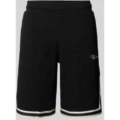 Short met structuurpatroon en labelstitching