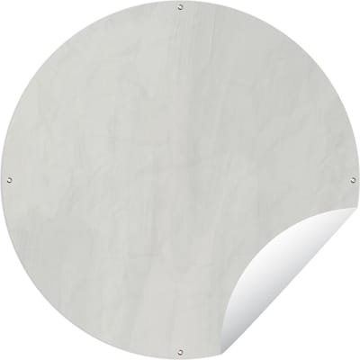 Tuincirkel Taupe - Abstract - Wit - 60x60 cm - Ronde Tuinposter - Buiten