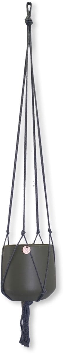 Minimalistische Plantenhanger - Kies kleur en lengte - Grijs - 100 cm lang - Katoenkoord - Geschikt voor Pot met Diameter t/m 20 cm - Handgemaakt in ons Macramé Atelier - Prijs per Stuk - Let op: Exclusief Pot - Inclusief Verzendkosten