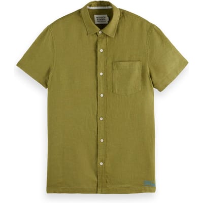 Scotch & Soda Core Seasonal - Regular-fit Short-sleeved Linen Shirt Calla  Taglia: S | Camicie Casual Outlet | Uomo | Bianco