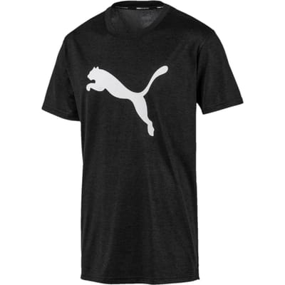PUMA - PUMA Heather Cat Tee - Puma Black Heather - Mannen - Maat XL