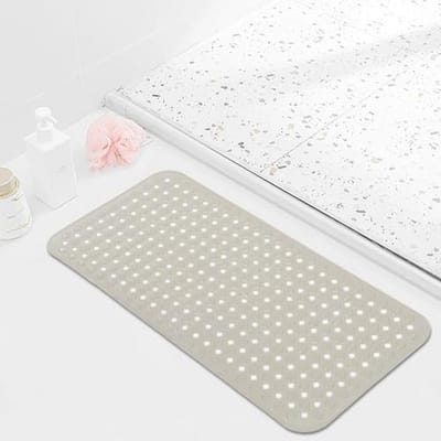 Antislip Badmat 40 x 88 cm Douchemat met Drainagegaten en Zuignappen - Schimmelbestendig Vloermat voor Badkamer