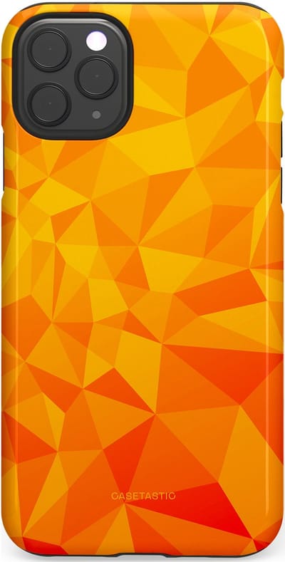 Casetastic Hoesje Geschikt voor Apple iPhone 11 Pro Max - Stijlvolle Beschermende Duo-layer Case - Citrus Polygoon