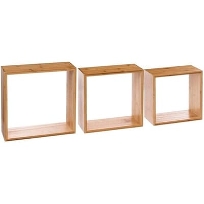 5five Bamboe Wandplank Set - 3 stuks, 25 x 9 x 25 cm