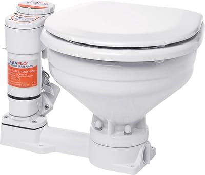 Compass elektrisch toilet voor boten met bedieningspaneel aan de zijkant