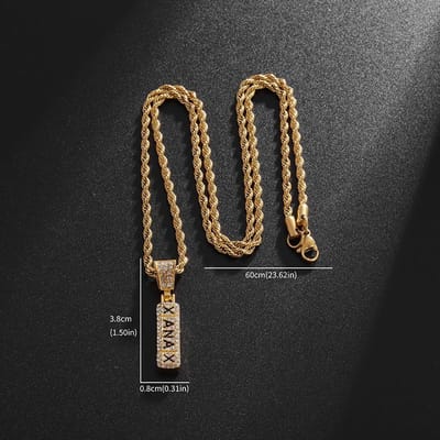 Europese en Amerikaanse Persoonlijkheid Overdreven Hip Hop Ketting Heren Trendy Heren Ketting Vol met Diamanten Punk Heren Hip Hop Ketting black
