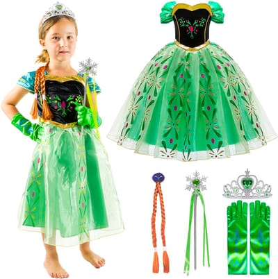 Conseé Frozen Serie - Anna Kostuum - Maat 110 - Accessoires
