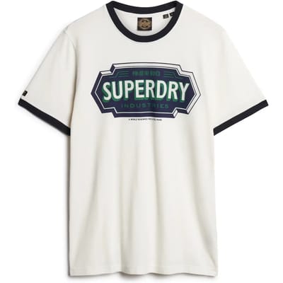 Superdry - Workwear T-shirt met print en contrasterende bies - Heren - T-shirts