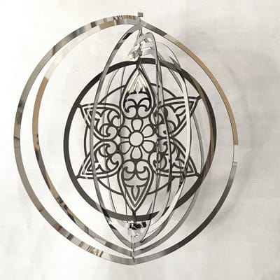 Nature's Melody Cosmo Spinner Mandala roestvrij staal ca.13cm / 5" windspinner
