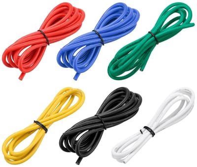 Flexibele 12 AWG Siliconen Elektrische Kabel met 6 Gekleurde Draden, Vertind Koper