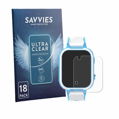 Savvies - Screenprotector voor Olivfant Kids Smartwatch 1.44" - Folie Beschermfolie transparant 18 Stuks