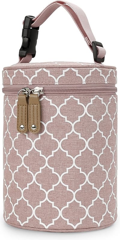 Geïsoleerde fleszak moedermelkkoeler - Roze 14cm x 19cm - Draagbaar en multifunctioneel - Houdt melk op temperatuur - ShopVlot