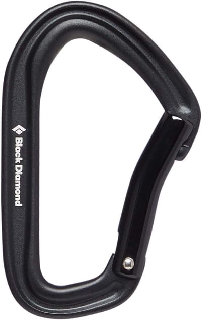 Karabijnhaak met borging - Klimhaak - Veilig bevestigen - Gebogen snapper keylock - 24 kN sterkte - Zwart