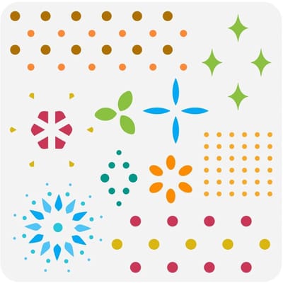 Dailygoods - Dailygoody - Ventilatiegaten Schilderstencil - Herbruikbaar - 30x30cm - Geometrische patronen - Ideaal voor DIY schilderen - Geschikt voor hout en muu
