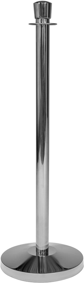 GJ Floors - Afzetpaal voor koord | Ovale Kop - Chroom - Hoogte: 100 cm - Lengte: - Steel diameter: 5,1 cm