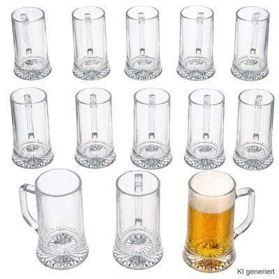 12-delige set Akki bierpul 0,4L met sterrenbodem en handvat - 1003134