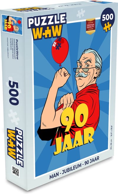 Puzzel Man - Jubileum - 90 Jaar - Legpuzzel - Puzzel 500 stukjes