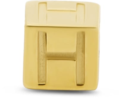 New Bling 9NBG-912H Gouden Kubus met Letter H - 3,8mm - hanger - 14 Karaat - Goud