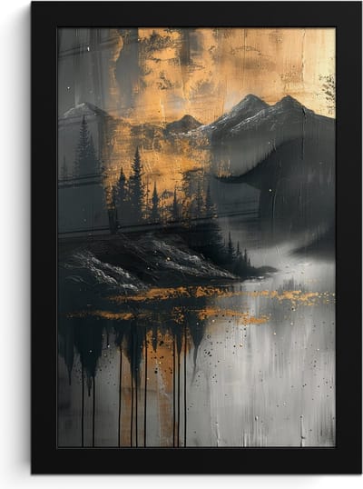 Poster in lijst - Fotolijst 20x30 cm - Posters - Natuur - Abstract - Landschap - Modern - Posterlijst zwart - Decoratie - Wanddecoratie woonkamer - Muurdecoratie slaapkamer