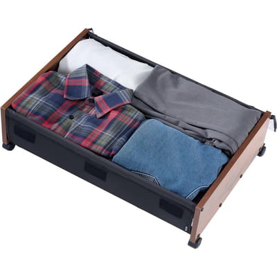 Rangement sous le lit à roulettes, Contenants sous le lit 650 x 460 x 180 mm, Organisateur de chaussures sous le lit à roulettes verrouillables, Rangement roulant sous le lit