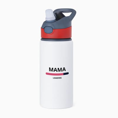 Hacebo® - mama loading waterfles met rietje rood - Moeder - ochtendkoffie laden - Moeder cadeautjes - moederdag - verjaardagscadeau - verjaardag - cadeau - geschenk - kado - gift - moeder artikelen - water fles - 650ML