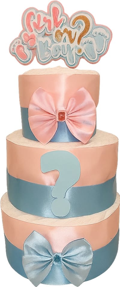 Gender Reveal Luiertaart – Girl or Boy – Handgemaakte Topper - Luxecadeaumanden