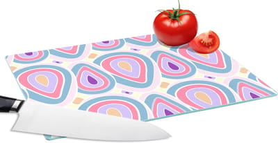 Glazen Snijplank - 28x20 - Patroon - Agaat - Retro - Paars - Snijplanken Glas