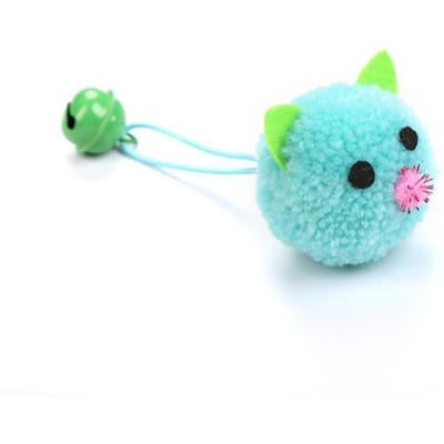 Jouet en peluche pour chat, 1 pièce, tête de souris en forme de cloche, jouet interactif, fournitures pour animaux de compagnie bleu