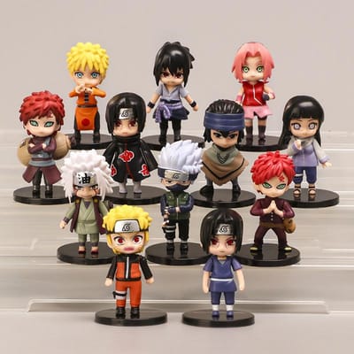 12 stuks/set Anime Naruto Shippuden Hinata Sasuke Itachi Kakashi Gaara Figuur Speelgoed Q Versie PVC Figuur Model Poppen Cadeaus