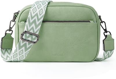 TAN.TOMI Dames Schoudertas – Trendy Damestas – Bag Strap – Kleine Schoudertas met Ritssluiting – Crossbody Tas - Tassenriem - Lichtgroen