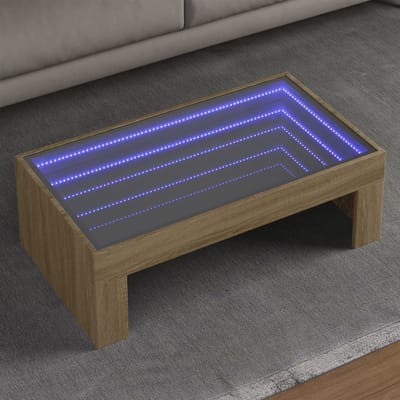 vidaXL - Salontafel - met - Infinity - LED - 90x50x30 - cm - sonoma - eikenkleurig