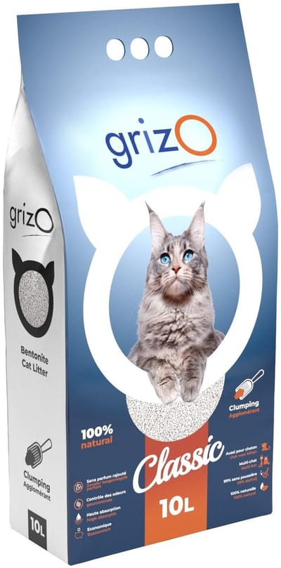Grizo Classic Kattenbakvulling Fijn - Klontvormend - Zonder Parfum - 10 liter