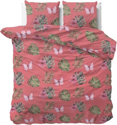 Sleeptime Botanical Blush - Dekbedovertrekset - Lits-Jumeaux - 240x200/220 + 2 kussenslopen 60x70 - Roze