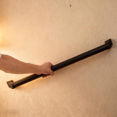 Trapleuning Set - Muurbeugel Leuning - Meer Veiligheid - Aluminiumlegering Roestvrij - 183 cm - Mat Zwart