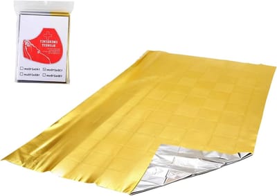 Ruimtedeken Voor Overleving - Reflecterende Folie En Waterdicht Zeil,130 x 210 cm Thermische Veiligheidsdeken - Voor Outdoor Activiteiten Zoals Hiken Reizen Klimmen In De Winter En Bij Koud Weer
