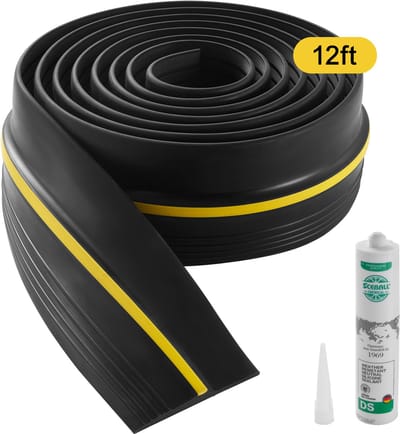 Garagedeur Drempel Afdichtstrip - Drempelrubber 3,66 m - Voor Onderkant Garagedeur - Met Lijm - Weerbestendig - Dikke PVC - Voorkomt Water en Tocht