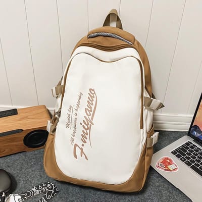 Rugzak voor Mannen Studenten Contrasterende Kleuren voor Middelbare School Studenten Meisjes Middelbare School Studenten Basisschool Studenten Rugzak white