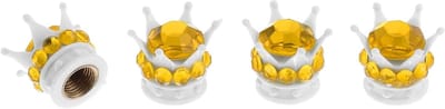 Decoratieve Ventieldoppen voor Autobanden - 4 Stuks, 15mm, Stofbescherming voor Auto's en Trucks in Wit en Goudkleurige ABS Koper