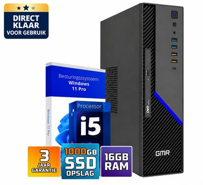 Office PC Intel Core i5 | 16GB RAM | 1TB SSD | Windows 11 Pro | WiFi & Bluetooth | Zakelijke Computer | Werkcomputer | Thuiswerk PC | Desktop Computer | Plug & Play | Klaar voor Gebruik | DVD-RW | Office Geschikt | 3 Jaar Garantie