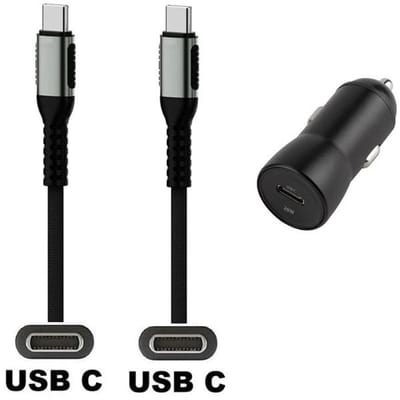 OneOne auto snellader + 0,2m sterke USB C naar C kabel. 20W lader. Autolader adapter past op Google Pixel 7, 7 Pro, 8, 8a, 8 Pro, 9, 9 Pro, 9 Pro XL, 9 Fold, 10, 10 Pro, 10 Pro XL, 10 Pro Fold, C, XL
