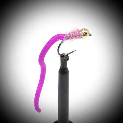 Worm Vliegen - Kunstaas - Vliegvissen - Gemaakt van siliconen - 5 stuks - Fluo Roze