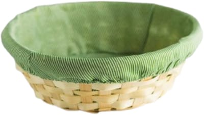 MPLCo - Multifunctionele Opbergmand - Decoratieve Mand - Mand met Cover - Natuurlijke Bamboo Organizer - Opbergmand Badkamer voor Keuken & Slaapkamer - Rond - Ø25 x 7 cm - Natuurlijk / Groen - Broodmand / Broodmandje