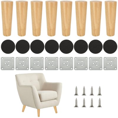 Dailygoods - Houten Meubelpoten - 15 cm - Robuust en Duurzaam - 8 Stuks - Meubels Verhogen - Geschikt voor Banken en Kasten