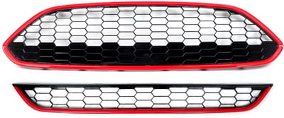Voorbumper - Voor Ford Fiesta MK7 Facelift 2013-2017 - Auto accessoires - Boven- en ondergrille - Rooster set
