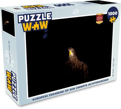 Puzzel Europese zeearend op een zwarte achtergrond - Legpuzzel - Puzzel 1000 stukjes volwassenen