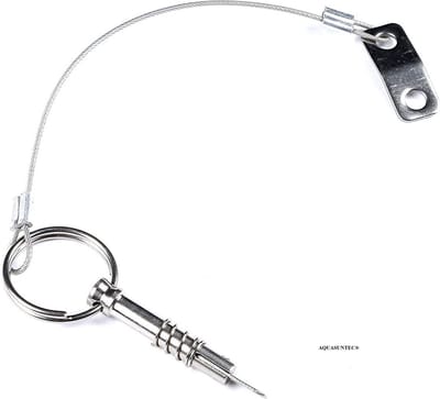 Gaffelpen met Veer en Kabel | RVS 316 | 6,5 x 42 mm | Met Beveiligingskabel | Set van 2 stuks