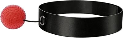 Boksbal Hoofdband - Reactie bal - Snelheidstraining thuis - Zachte rubberbal - Verstelbare maat - Rood