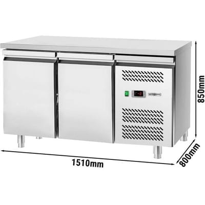 GGM Gastro Bäckereikühltisch ECO - 1500x800mm - mit 2 Türen Zilver