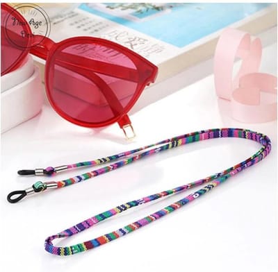 New Age Devi Brillenkoord Kleurrijk Roze multikleur Zonnebril Katoenen Strap Eyewear Etnisch Touw Brilketting