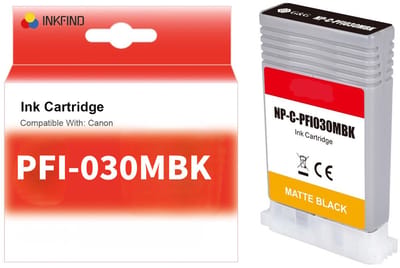 INKFIND PFI-030 Mat Zwart Inktcartridge compatibel met Canon PFI-030 - 1-pack Mat Zwart*1